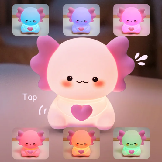 Axolotl Natlampe i Blød Silikone - med Bluetooth.