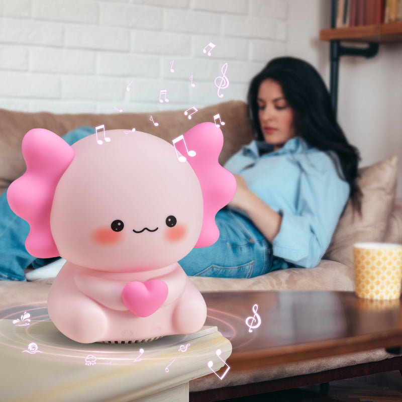 Axolotl Natlampe i Blød Silikone - med Bluetooth.